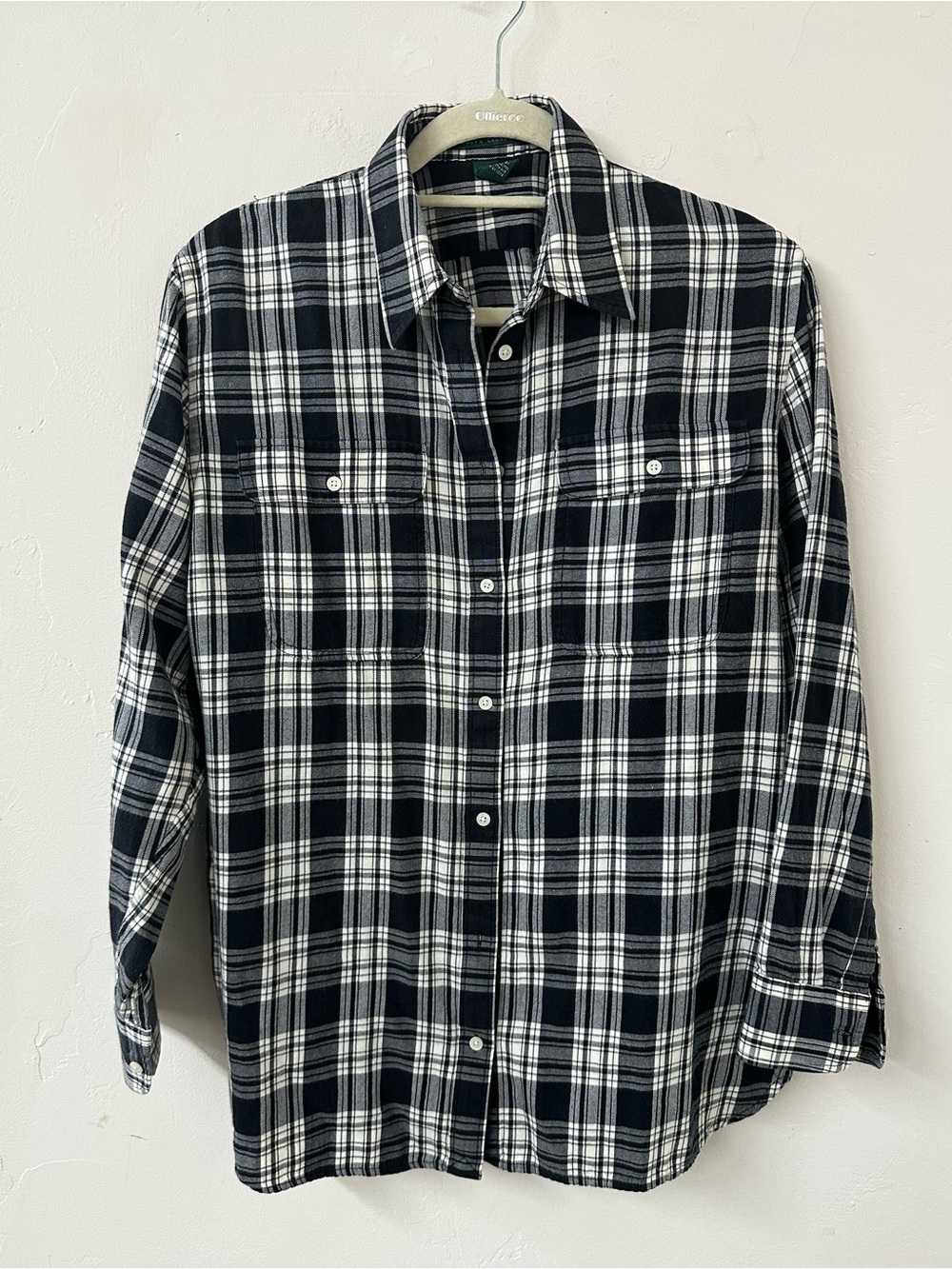 Ralph Lauren Black & White Plaid Button-Down Shirt